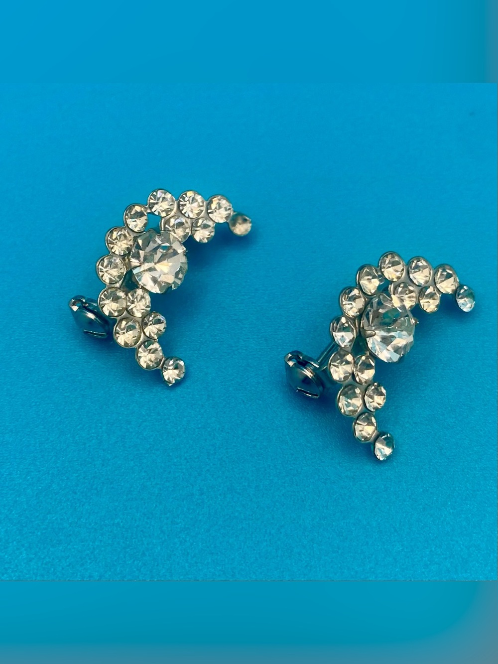 Vintage Rhinestone Crescent Scatter Pins (Set of 2)